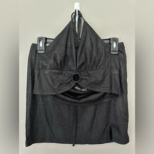 Women’s sparkly black two-piece set